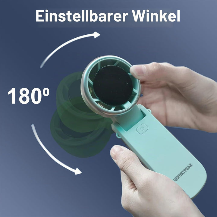 QSPORTPEAK Tragbarer Mini-Lüfter mit 4000-mAh-Akku, USB-Lüfter, faltbarer Handlüfter, turbostarker l