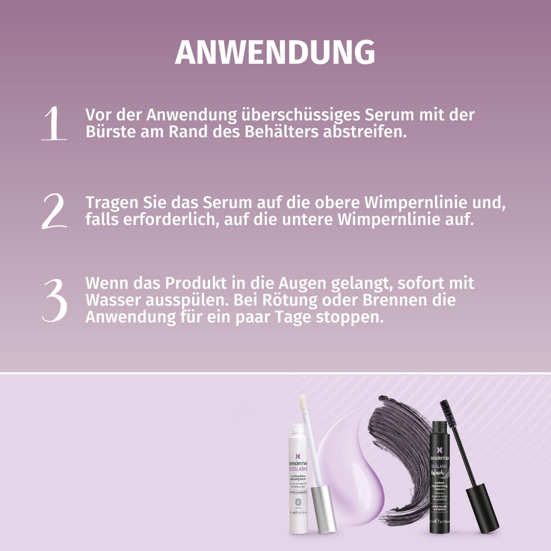 Sesderma | Seslash | Aktivierendes Serum für Wimpern und Augenbrauen 5ml | Dickere und Längere Wimpe