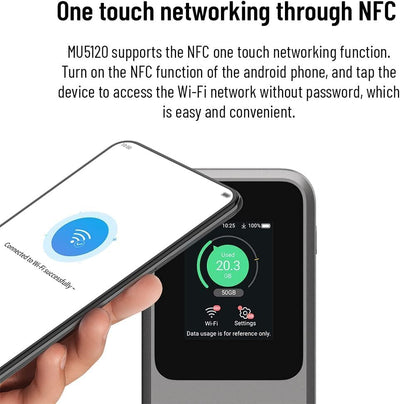 ZTE MU5120 - der leistungsstärkste tragbare 5G WiFi Hotspot, riesiger 1000mAh Akku, 18W Rückladung,