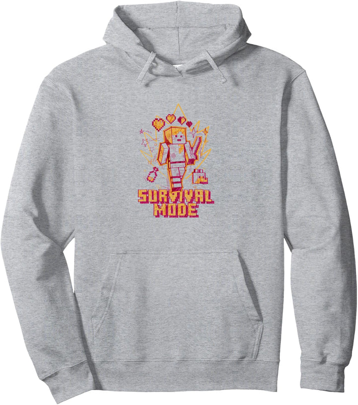 Minecraft Alex Survival-Modus, Rot / Orange Pullover Hoodie