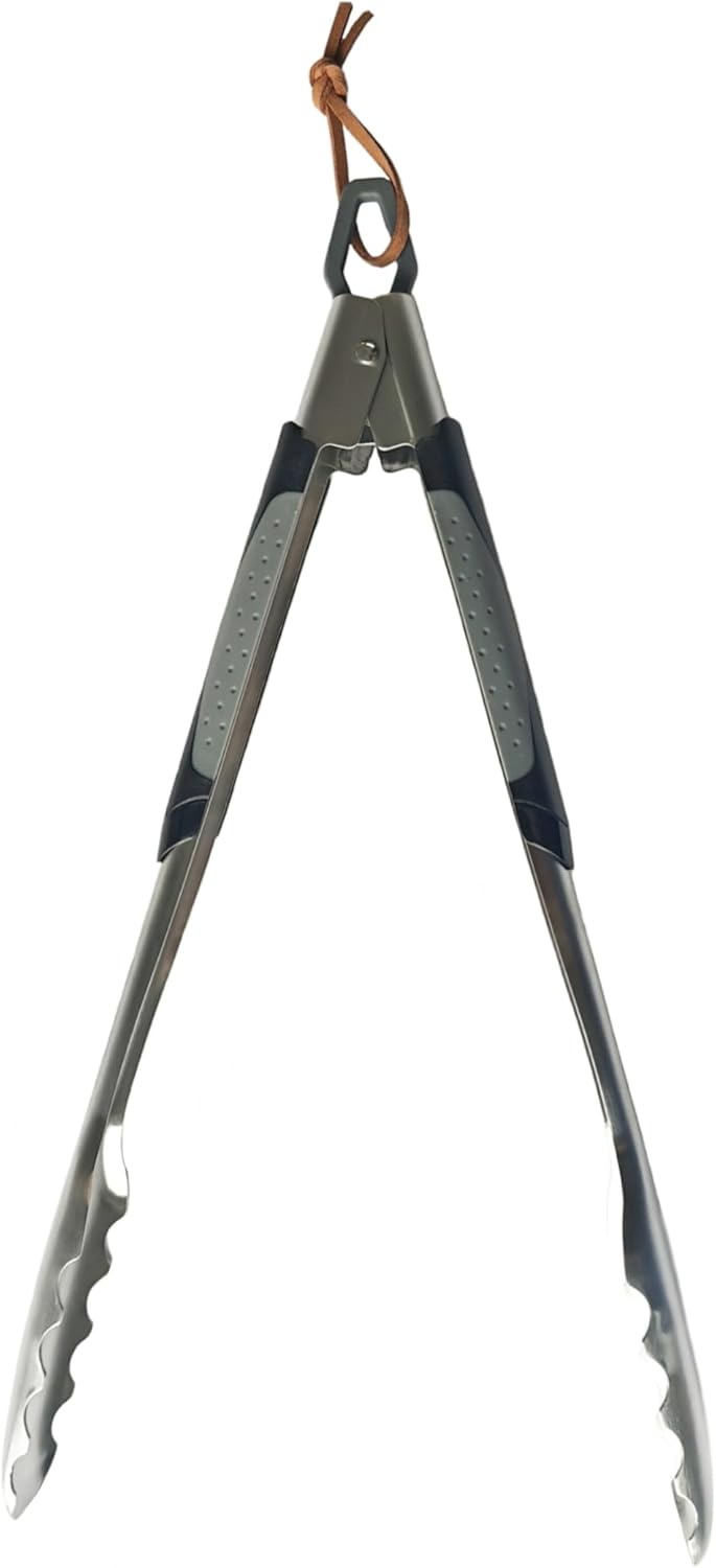 GEDA Grill Edelstahl Grillbesteck Set 2tlg, BBQ Toolset universal, Grillzange Grillwender mit Aufhän