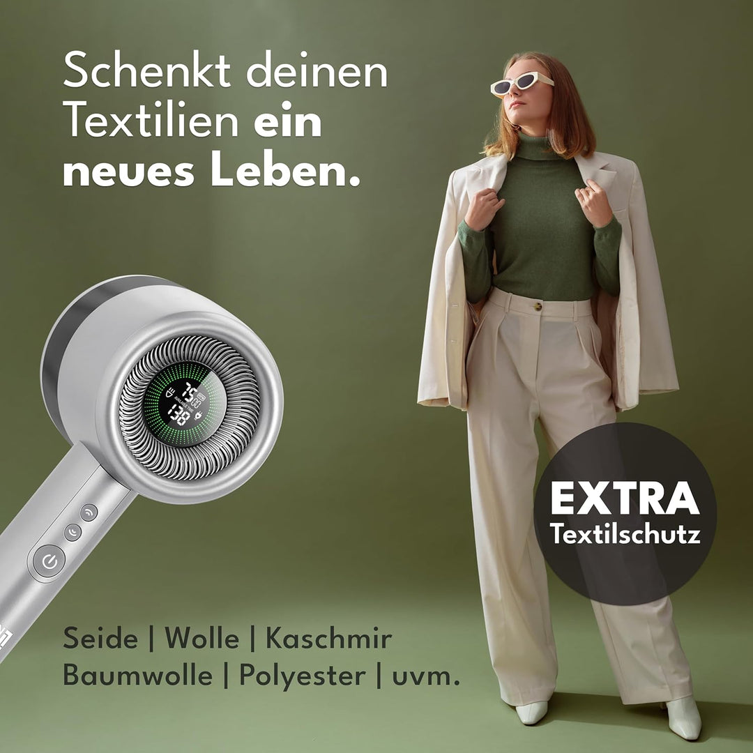 LEBENLANG Premium Fusselrasierer Elektrisch 4000mAh - Inkl. LED Display & Taschenlampe I 5 Modi & 3,