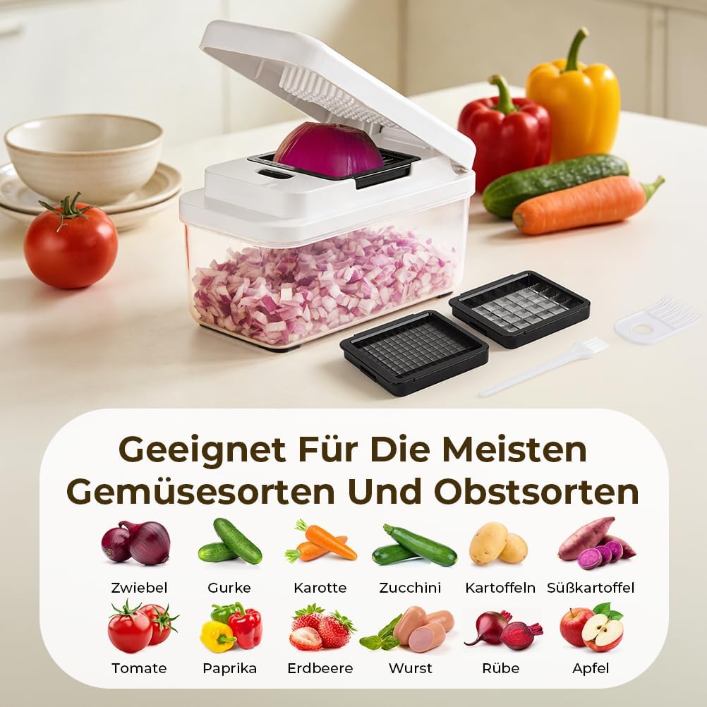 Gemüseschneider Manuell, Zwiebelschneider, Gemüse Schneider für Schnell und Gleichmässig Würfel, Gem