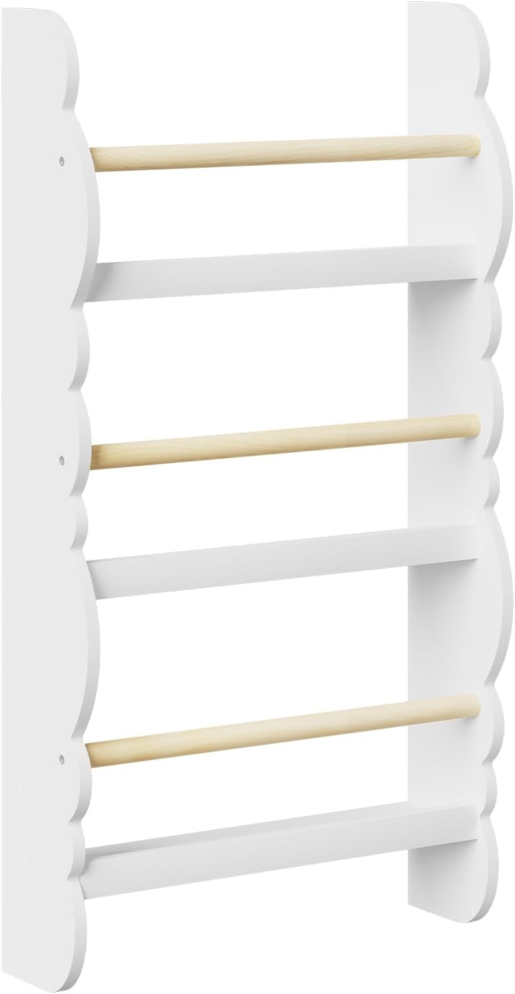 WOLTU Kinder Bücherregal Wand, Bücher-Organizer mit 3 Ablagen, Kinderregal für Buchaufbewahrung, Wan