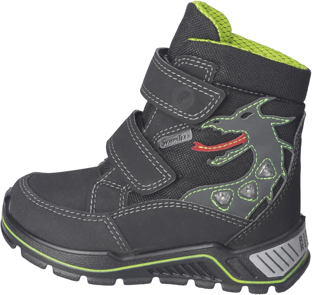 RICOSTA Jungen Winterstiefel GRISU,Kinder Boots,WMS:Weit,Sympatex,Blinklicht 35 EU Weit 090 Schwarz,