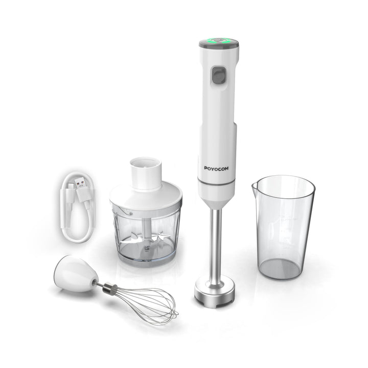 POYOCOM Kabelloser Stabmixer, Akku-Stabmixer mit TYP-C-Kabel, 500 ml Zerkleinererer, 600 ml Gefäss,