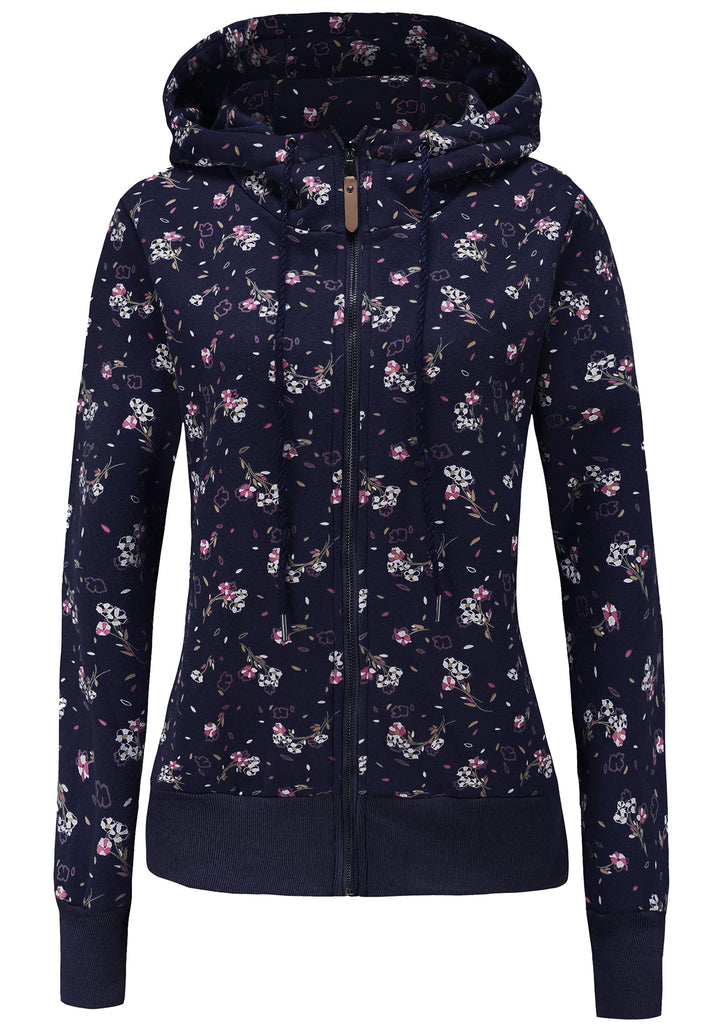 TrendiMax Damen Sweatjacke Kapuzenpullover Zip Hoodie Jacke mit Kapuze Winter Sweatshirt Kapuzenjack