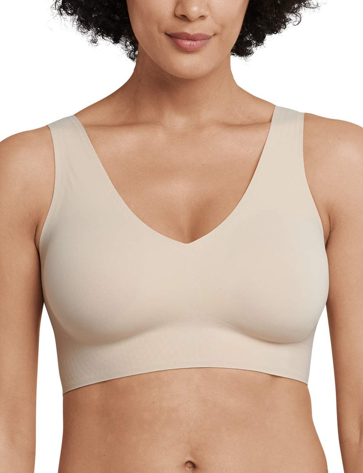 Schiesser Damen Nahtloses Bustier mit herausnehmbaren Pads - Invisible Soft XXL/44 Sand_170364, XXL/