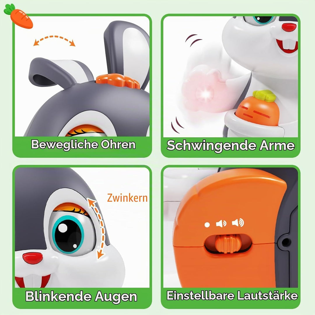 Baby Musikspielzeug Spielzeug ab 1 Jahr, Babyspielzeug ab 7 8 9 10 12 18 Monate,Osterhase Krabbelspi
