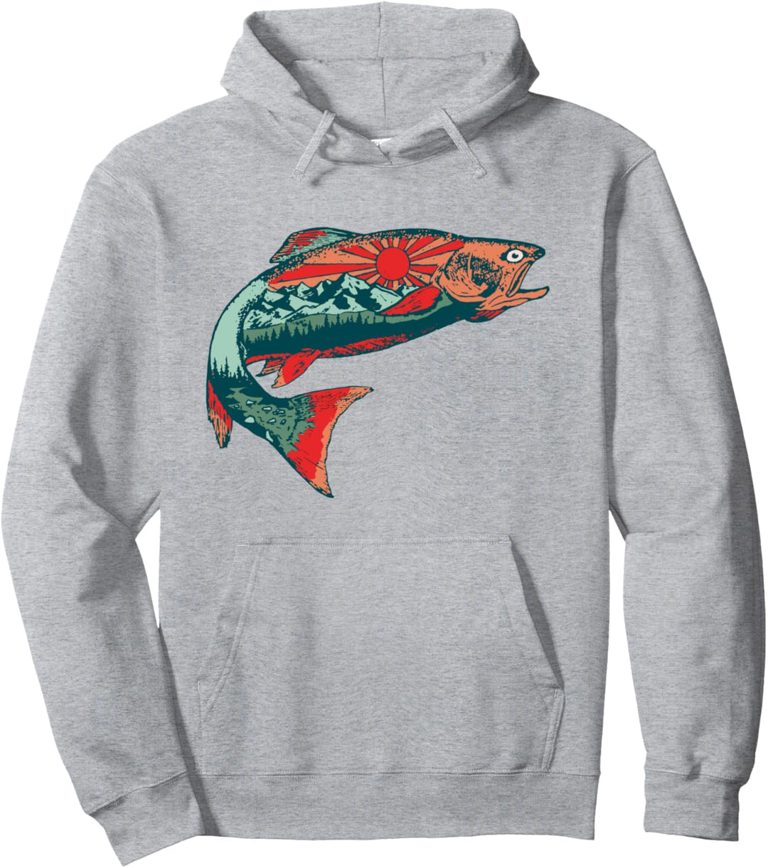 Trout Outdoor Illustration Series - Southwest Sky Pullover Hoodie