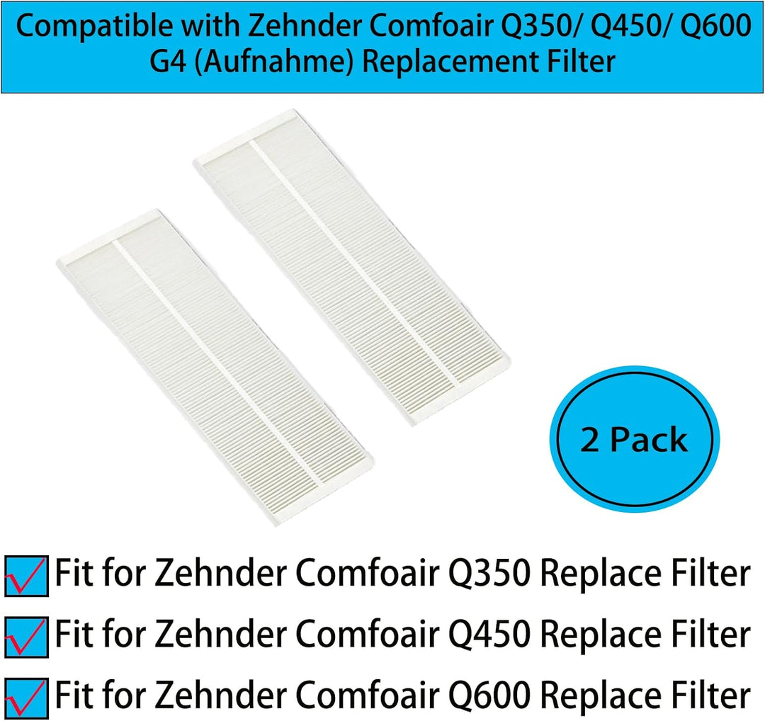 Ersatzfilter für Zehnder Lüftungsgeräte Comfoair Q350/ Q450/ Q600 Zubehör, G4 (Aufnahme) Filter (2 s