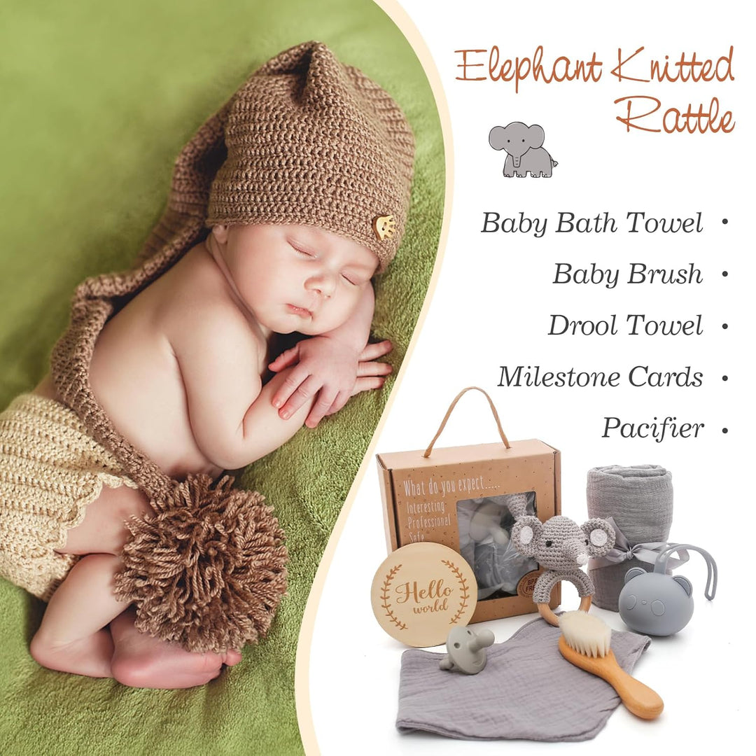 Youuys 6-Teilig Baby Geschenk zur Geburt für Neugeborene, Baby Geschenk Mädchen Junge, Badetücher, R