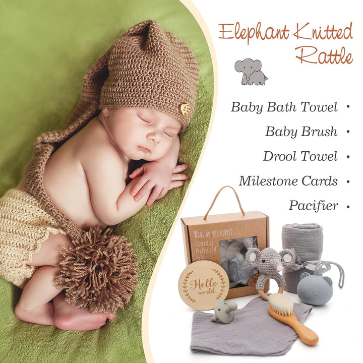 Youuys 6-Teilig Baby Geschenk zur Geburt für Neugeborene, Baby Geschenk Mädchen Junge, Badetücher, R