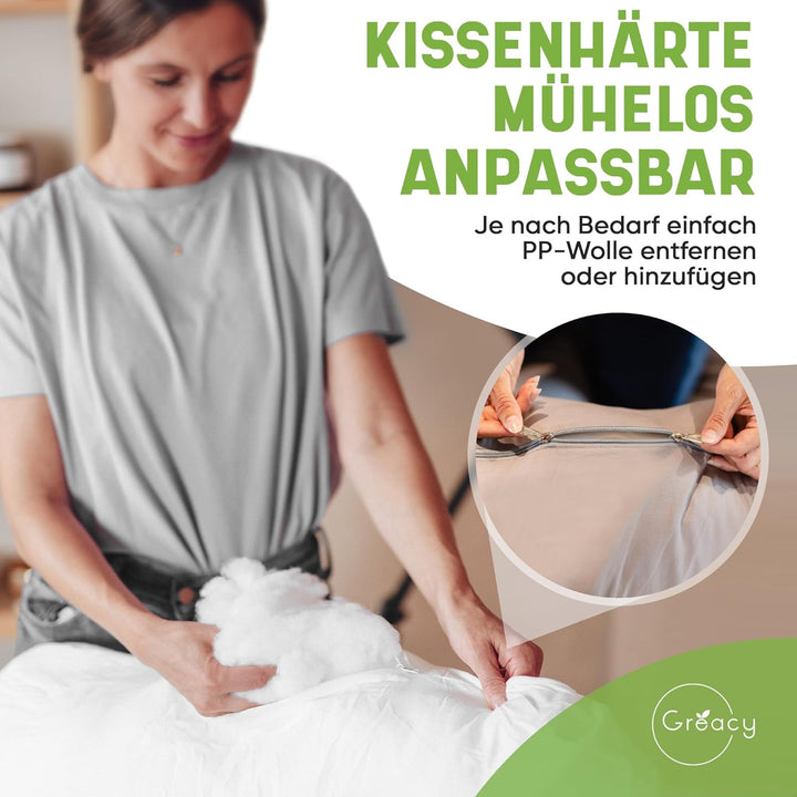 Amelie Seitenschläferkissen Bezug – Ersatz & Austausch für Körperkissen, Ergonomisch & Atmungsaktiv,
