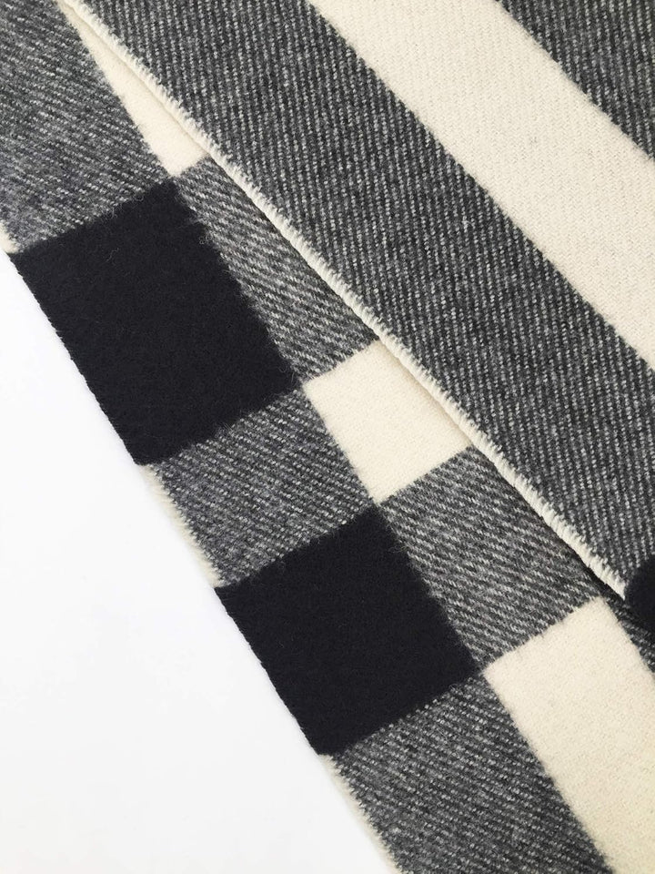 breezy lane Damen Schal Wrap Plaid Poncho Cape Übergrosse Open Front Strick Umhang Quaste Decke Card