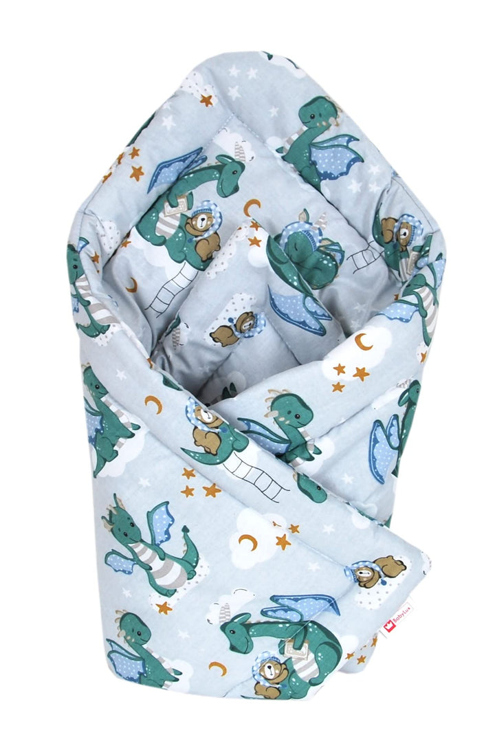 Babylux Einschlagdecke BABYHÖRNCHEN 75 x 75 cm Baby Neugeborene Erstausstattung (130. Babydrache), 1