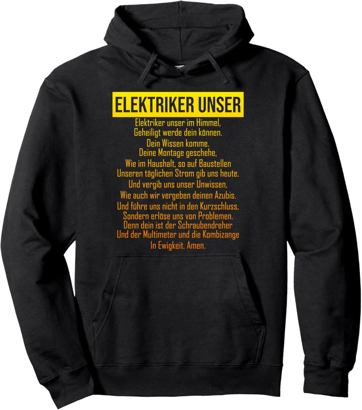 Elektriker unser Gebet Herren Elektromeister Pullover Hoodie