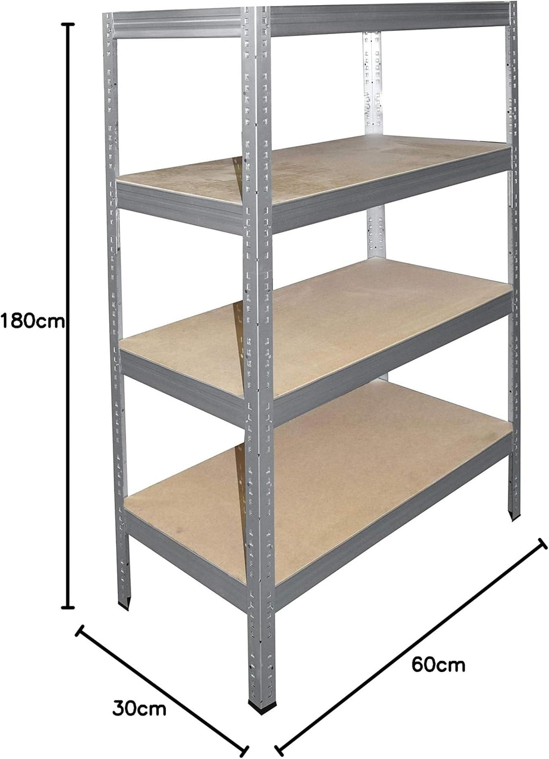 shelfplaza® 180x60x30cm Profi Schwerlastregal verzinkt/Metallregal mit 4 Böden à 200kg Tragkraft/Kel