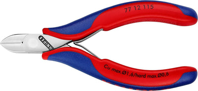 Knipex Elektronik-Seitenschneider mit Mehrkomponenten-Hüllen 115 mm 77 12 115 runder Kopf, mit Facet