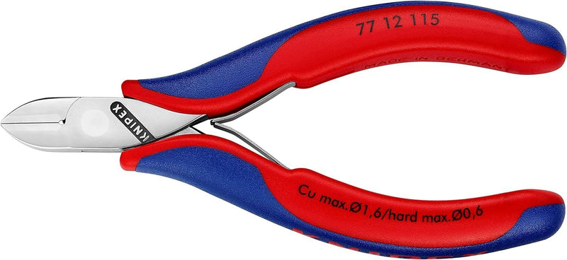 Knipex Elektronik-Seitenschneider mit Mehrkomponenten-Hüllen 115 mm 77 12 115 runder Kopf, mit Facet