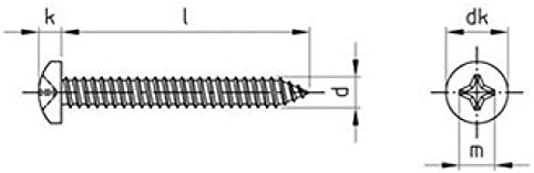 Linsenkopf-Blechschrauben DIN 7981 A4 C 4,8X13 H (VPE 1000 Stk)