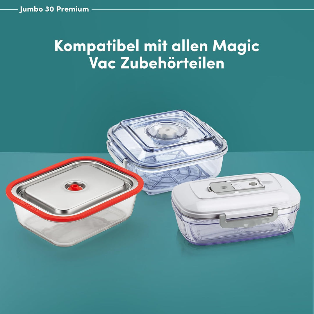 Magic Vac, Jumbo 30 Premium, Heavy Duty Lebensmittel-Vakuummaschine aus Edelstahl, Ideal für Vakuumb