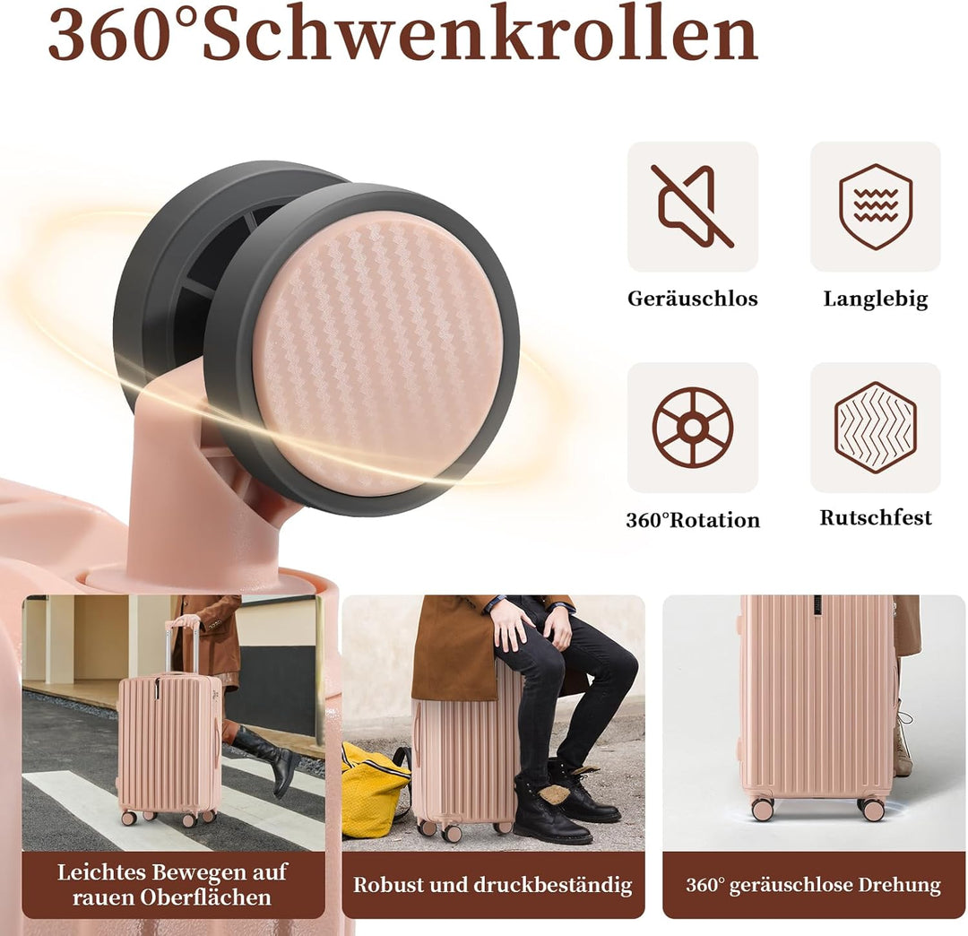Kofferset 3 Teilig Hartschale Koffer Set Robustes und Langlebiges PC-Material Koffer mit TSA-Schloss