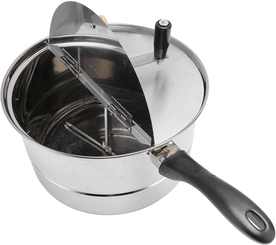 Stoppetop Popcorn Popper, Edelstahl -Popcorn -Hersteller mit Handkurbel, Popcorn -Topf für Gasherd -