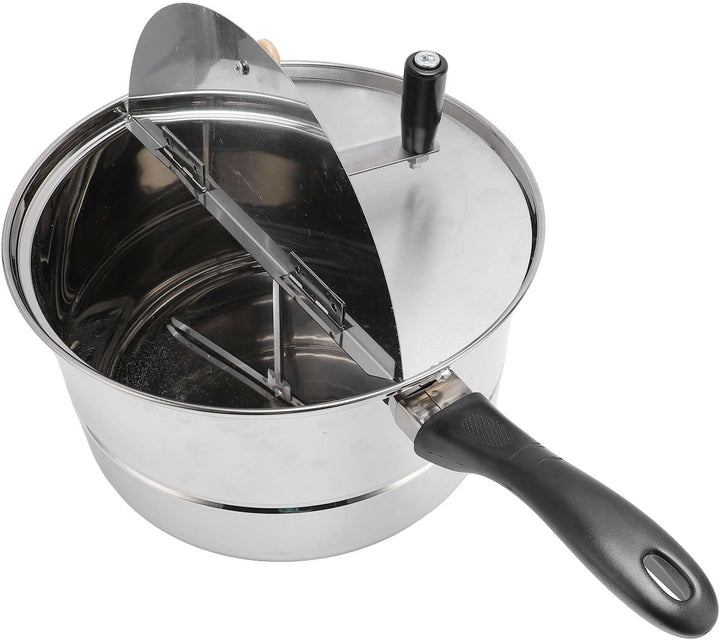 Stoppetop Popcorn Popper, Edelstahl -Popcorn -Hersteller mit Handkurbel, Popcorn -Topf für Gasherd -
