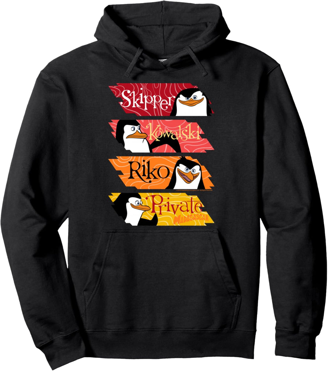 Madagascar Penguins Name Panels Poster Pullover Hoodie
