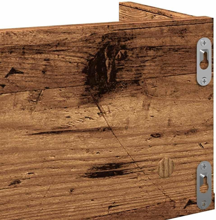 vidaXL CD-Wandregal Altholz-Optik 100x18x18 cm Holzwerkstoff, Altholz