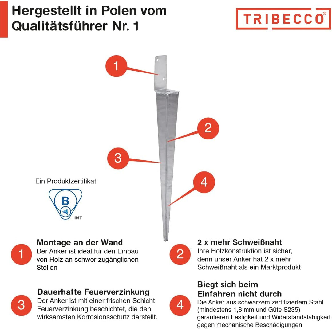 8x Universeller Pfostenträger zum Einschlagen L, Pfostenträger Feuerverzinkt Einschlaghülse Pfostent