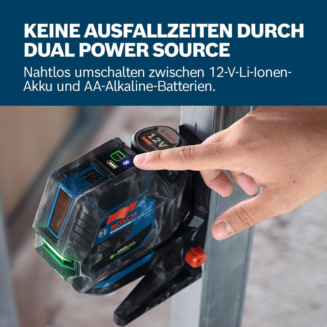 Bosch Professional Kombilaser GCL 12V-50-22 CG (Arbeitsbereich von bis zu 50 m mit Empfänger, Dual P