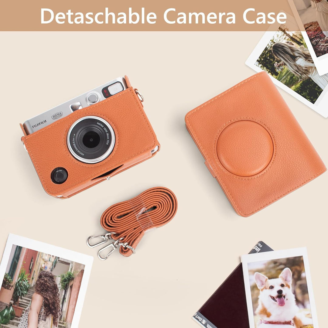 MUZIRI KINOKOO Mini EVO Hülle Kompatibel für Fuji Instax Mini EVO Instant Camera mit PU Leder Lychee