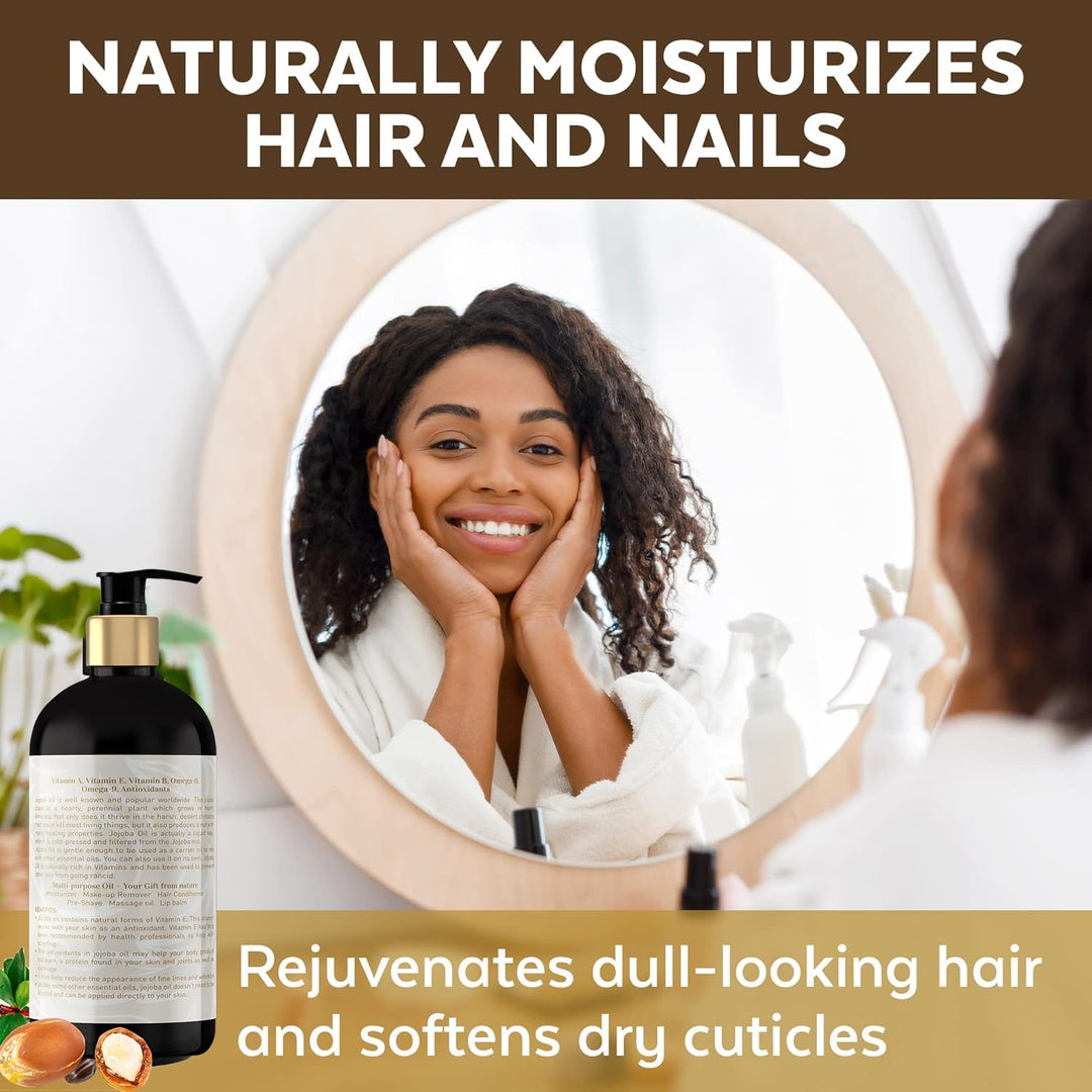 Jojobaöl naturrein &amp; kaltgepresst – 473 ml Bio-Jojoba Öl (100% rein, unraffiniert, hautverträglich)