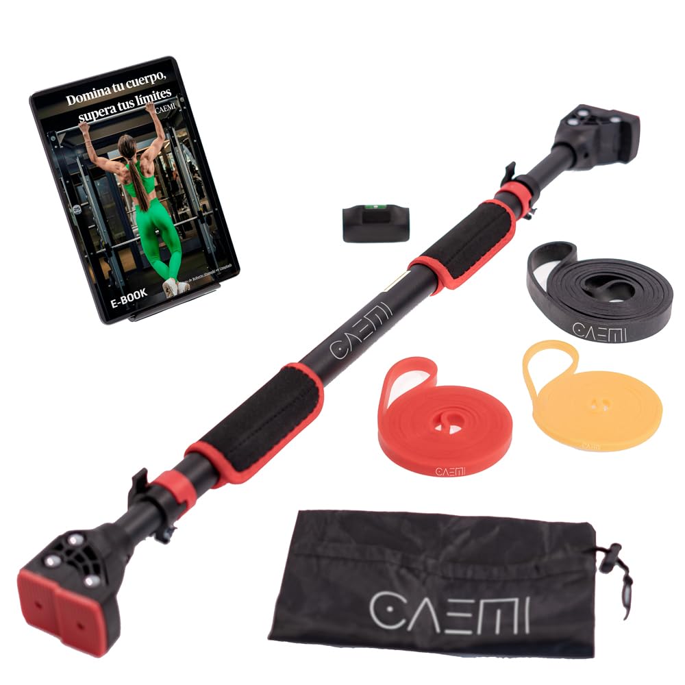 CAEMI Klimmzugstange für die Wand, verstellbar, 72-110 cm, bis 200 kg, Türreck ohne Schrauben, Pull