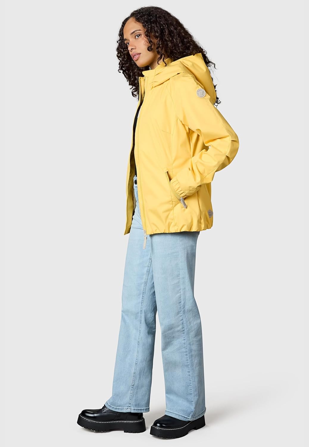 Ragwear Damen wasserdichte Übergangsjacke leichte Jacke kurz mit Kapuze Dizzie Intl XS-6XL XS Banana