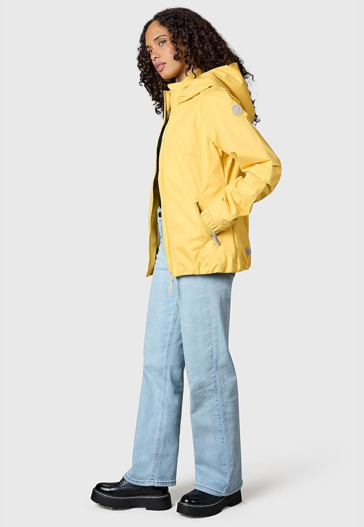 Ragwear Damen wasserdichte Übergangsjacke leichte Jacke kurz mit Kapuze Dizzie Intl XS-6XL XS Banana