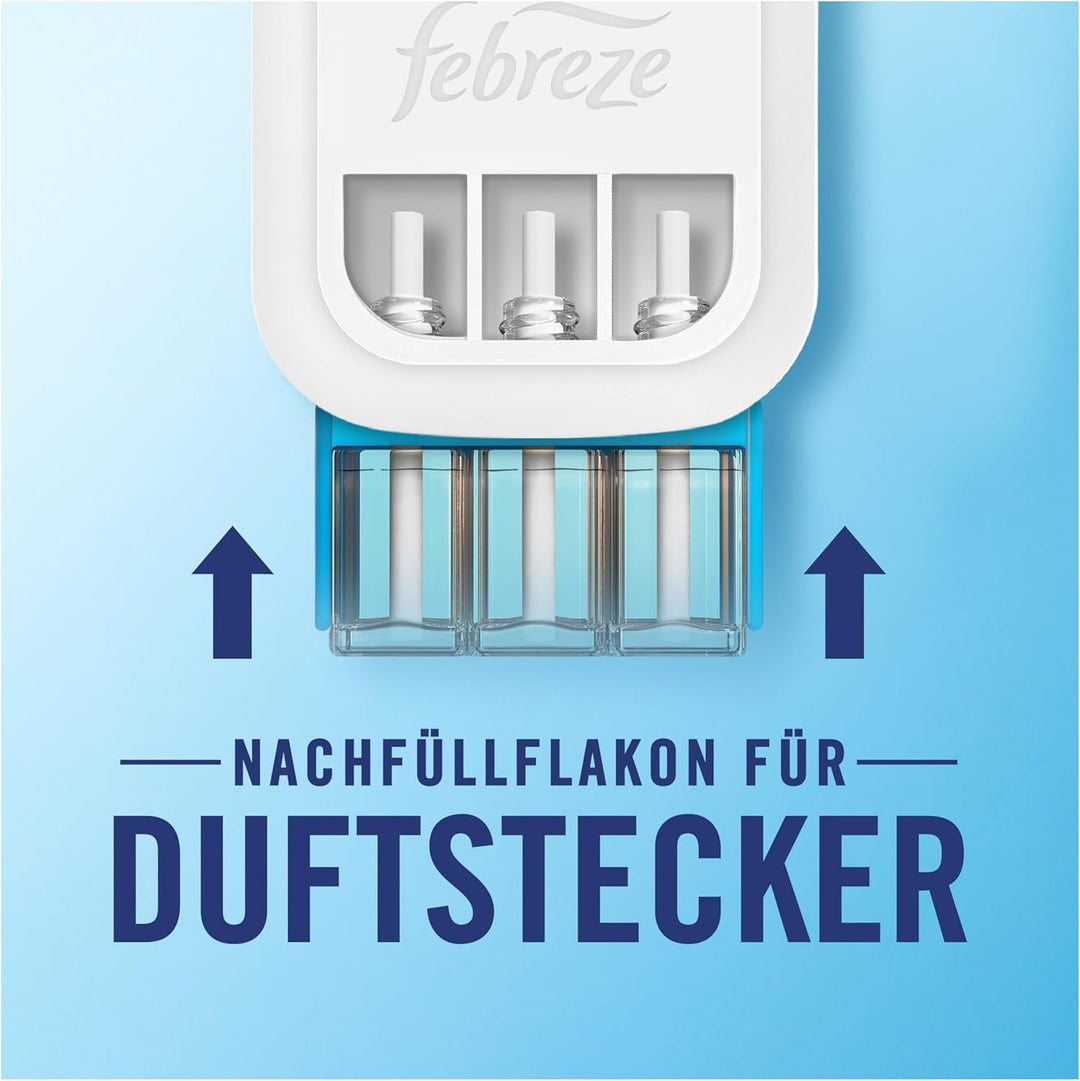 Febreze 3Volution Duftstecker Nachfüllflakon 80 ml Reine Frische, 3 Abwechselnde Düfte Bekämpfen Ger