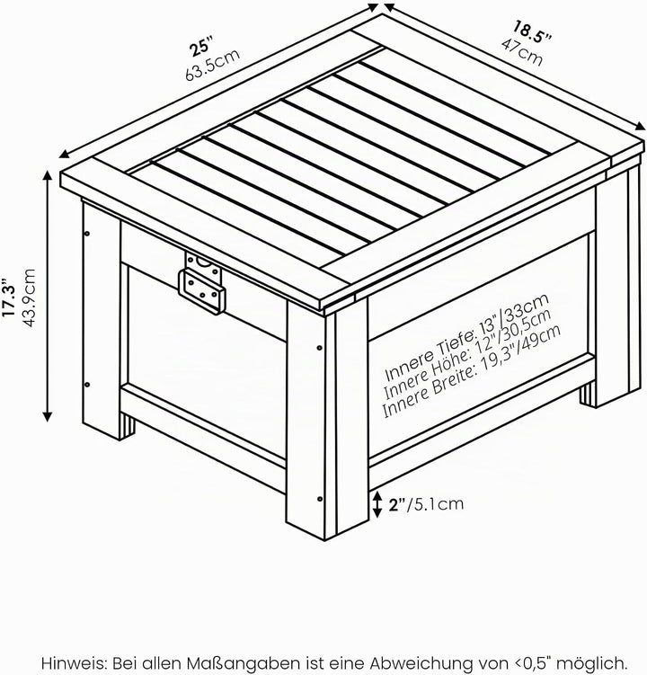 Furinno Tioman Outdoor Mehrzweckbox, Natur, 46,9 x 63,5 x 43,94 cm Tropisch, Tropisch
