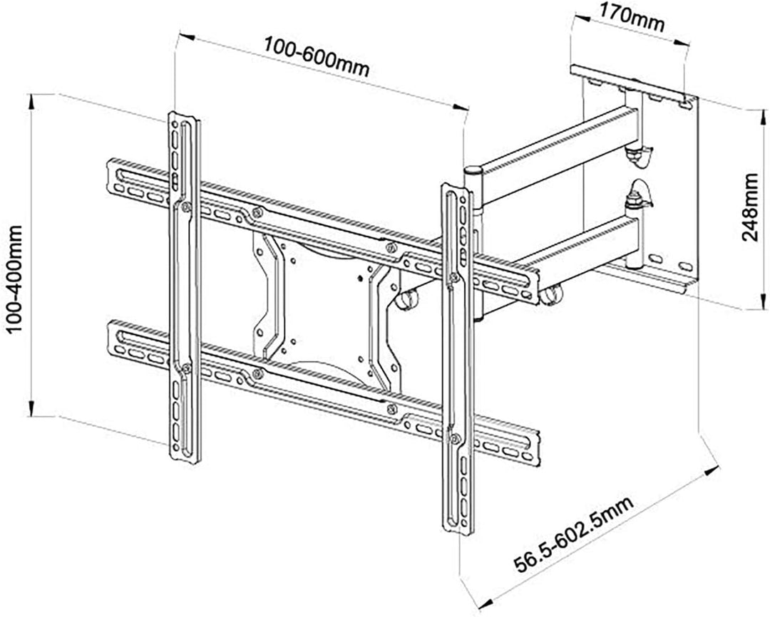 NEG Profi Universal TV-Wandhalterung Extender 6012 (schwarz) Schwenk-, neig- und ausziehbar, Full Mo