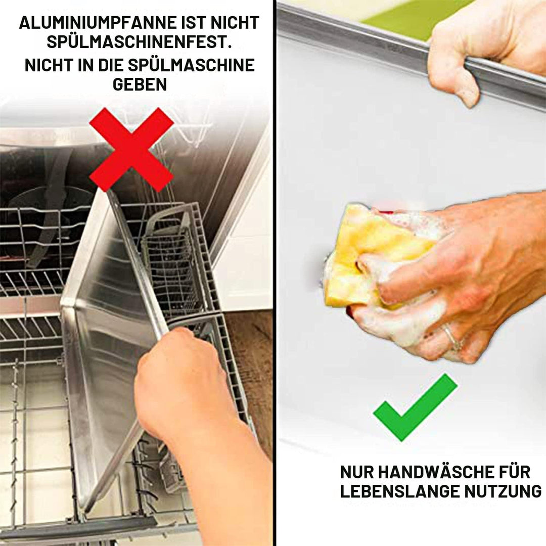KITCHENATICS Premium-Qualität, halbe Backbleche, antihaftbeschichtet, Backbleche zum Backen, ofenfes
