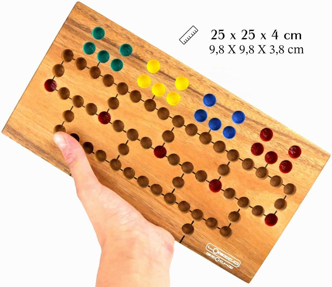 Logica Spiele Art. Malefiz - Brettspiel aus Holz - Strategiespiel für 2/4 Spieler - Familienspiel