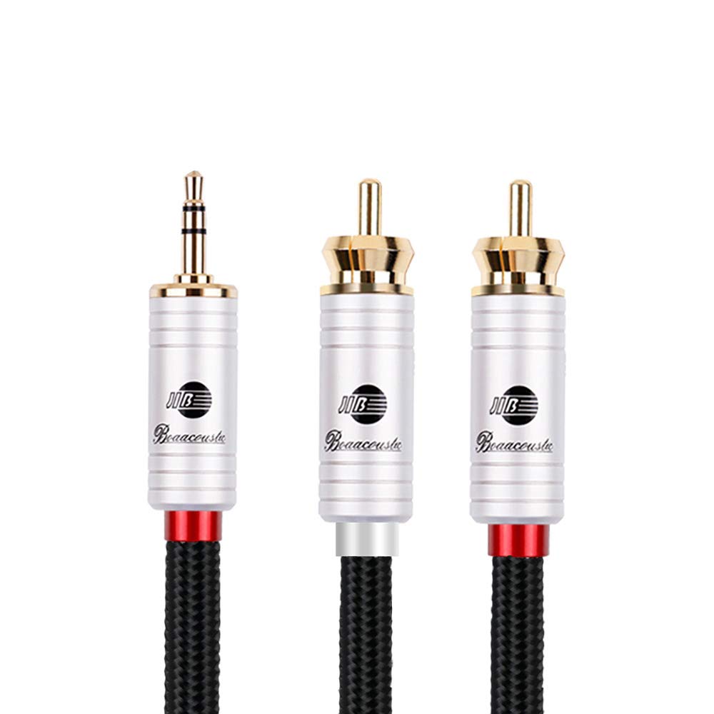 JIB Boaacoustic BlackBerry Cinch auf Klinke 3,5mm Kabel, 4N OFC Hi-Fi-Buchse 3,5 mm auf 2X Cinch-Y-K