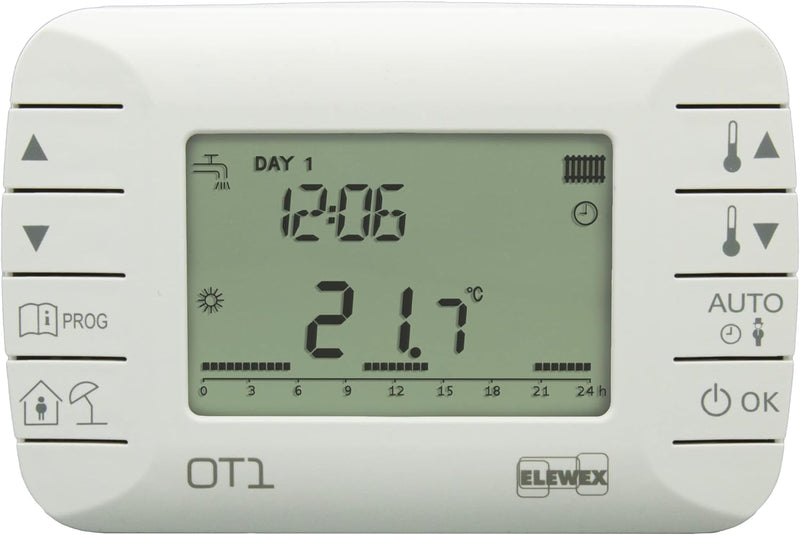 VEMER VE794100 OT1 - Digitaler Raumthermostat mit OpenTherm Protokoll, Programmierbarer Uhren-Thermo