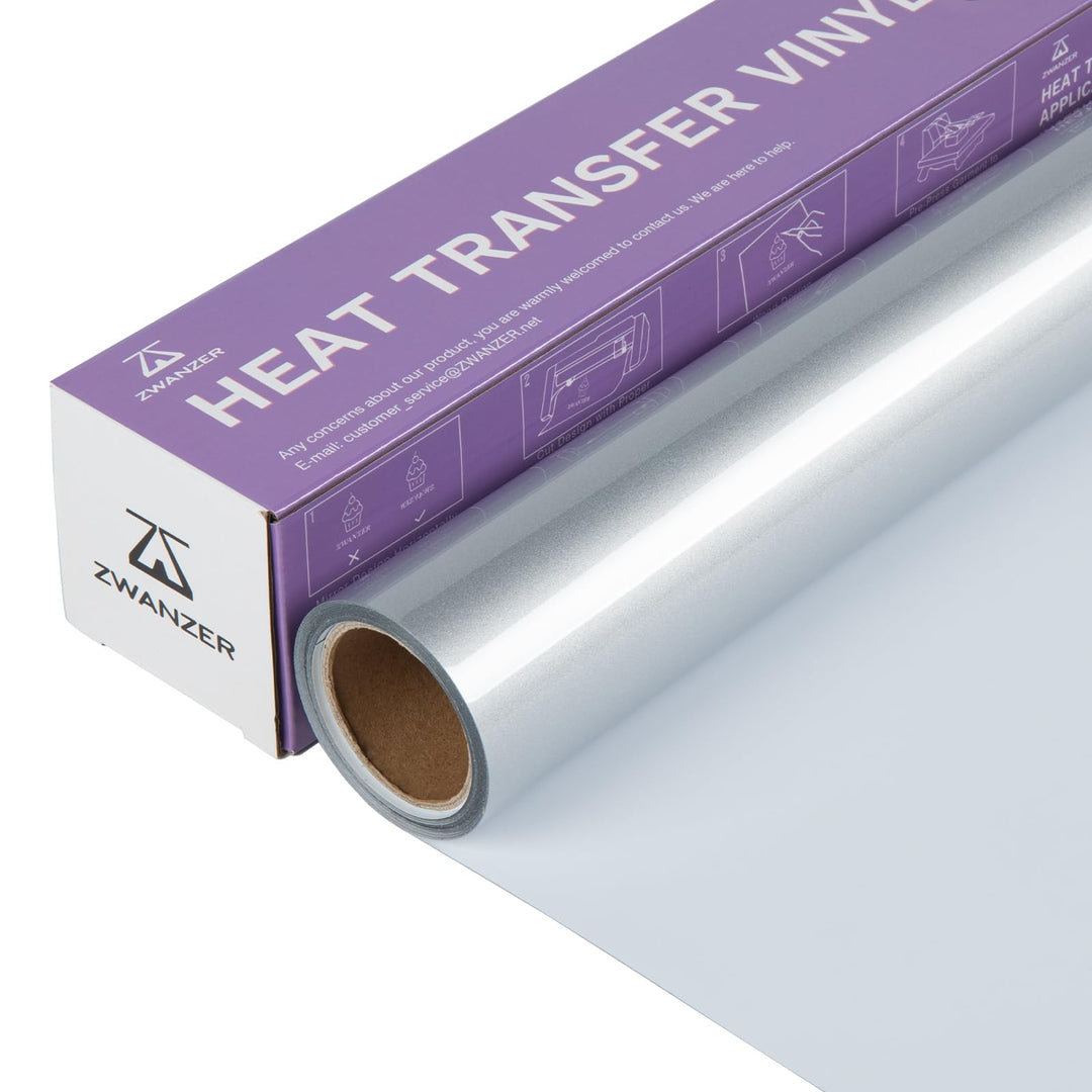 Zwanzer Plotterfolie Textil,30.5cm× 3.66m Flexfolie für Cricut und Silhouette Cameo,Verwendet in DIY