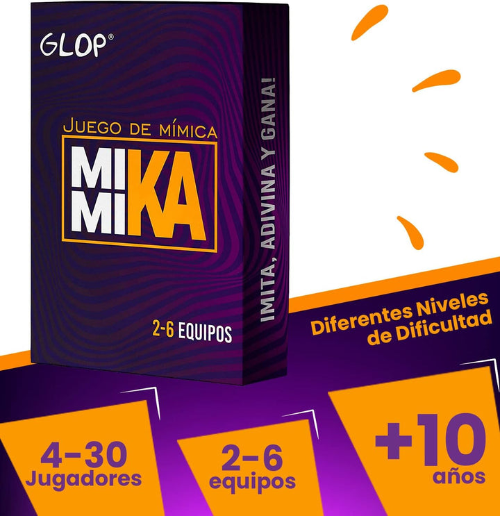 Glop Mimika - Juego de Mímica - Juegos de Mesa - Juegos de Mesa Adulto para Fiestas Con Amigos - Jue