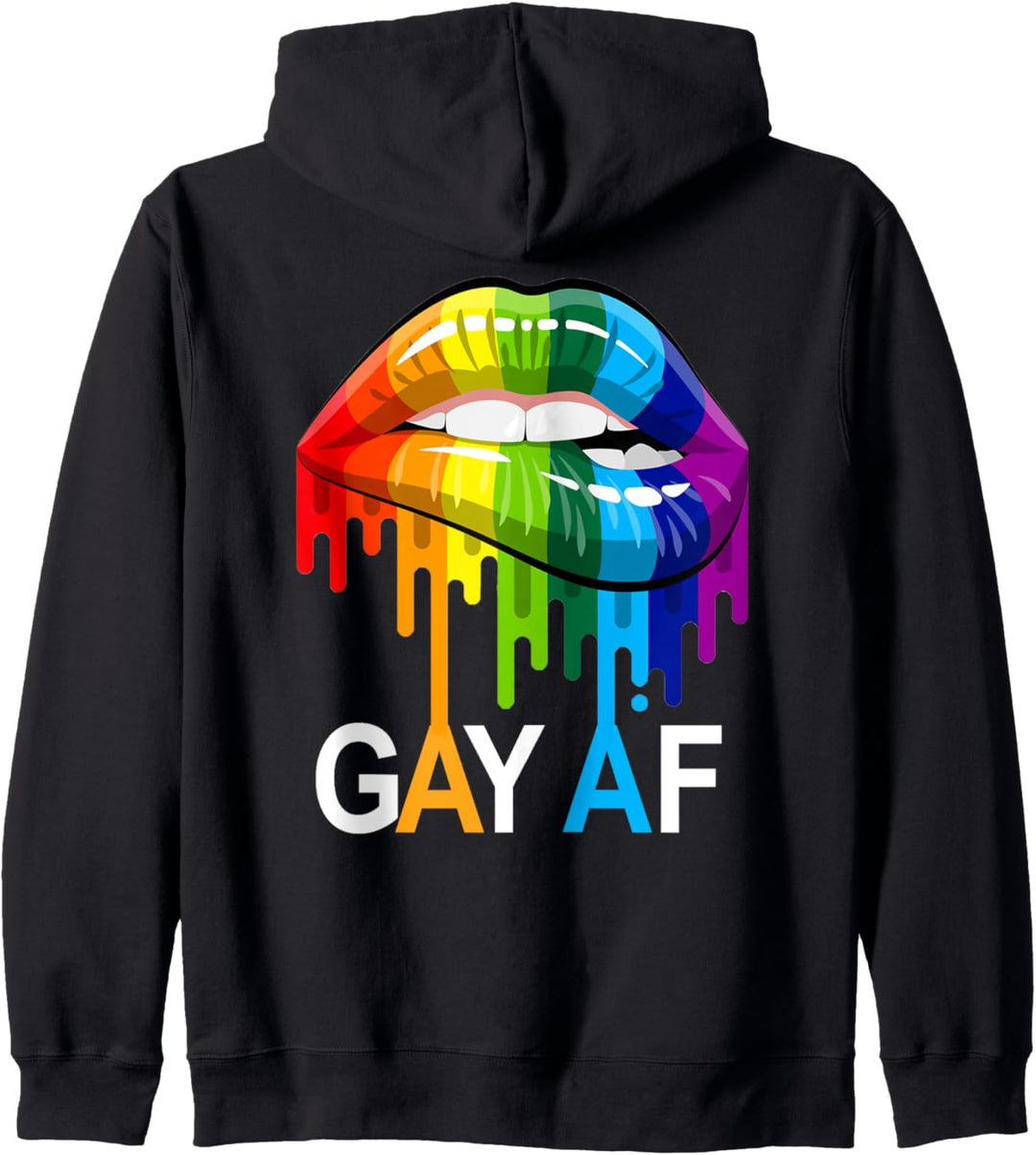 Schwul AF Regenbogen-Lippen Kapuzenjacke