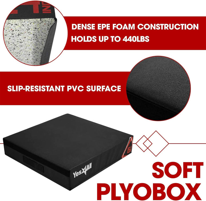 Yes4All 3 in 1 Soft Plyo Box, Sprungbox, Plyometric Box Plattform für Sprungtraining, Home Gym und O