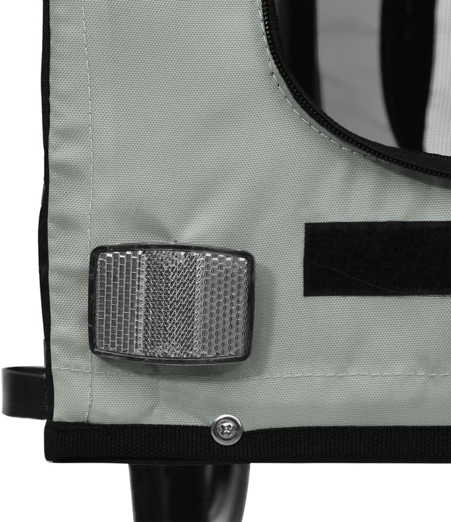 vidaXL Fahrradanhänger Hunde Hundeanhänger Hundetransporter Oxford-Gewebe Eisen Grau 122 x 52 x 53 c
